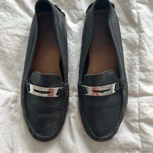 Coach black leather loafer driving shoe